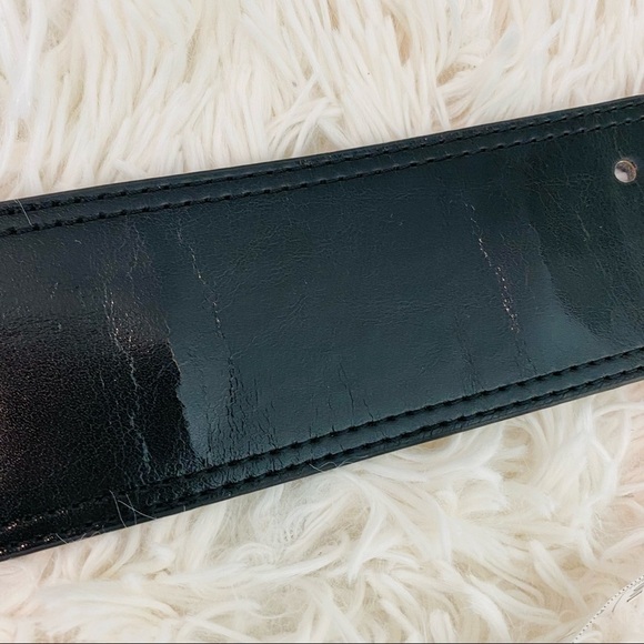 Black 2.25” Wide Belt Gold buckle 32” up to 36” - Picture 7 of 9